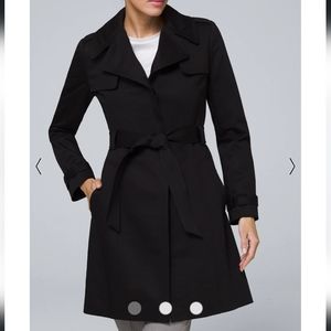WHBM Stitch-Detail Trench Coat With Removable Belt, Size XS
